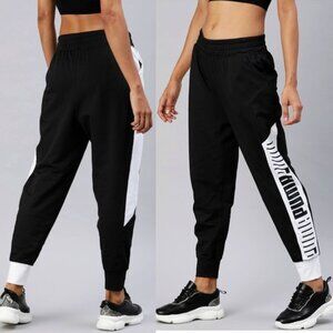 PUMA Women's Black & White Logo Printed dryCELL Running & Training Joggers XL